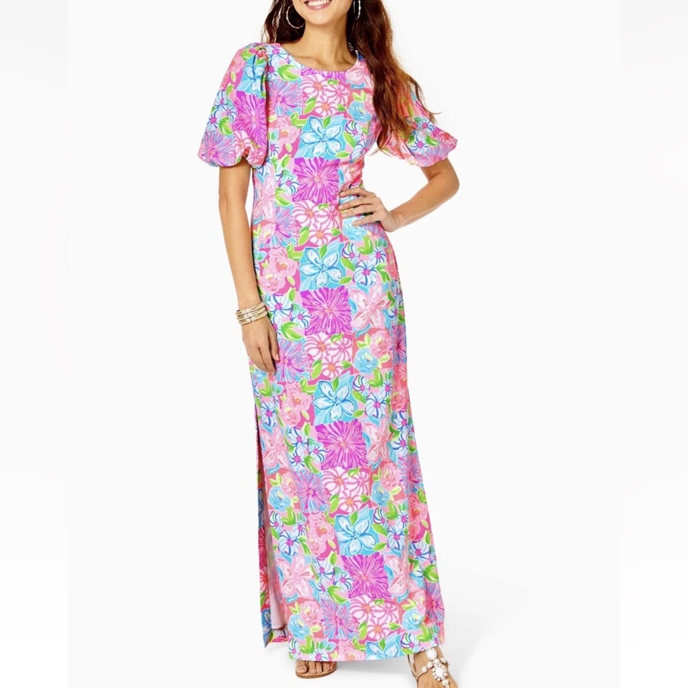 NWOT Lilly Pulitzer Sz 14 KIMBERLE  STRETCH MAXI Take it From Your Mums